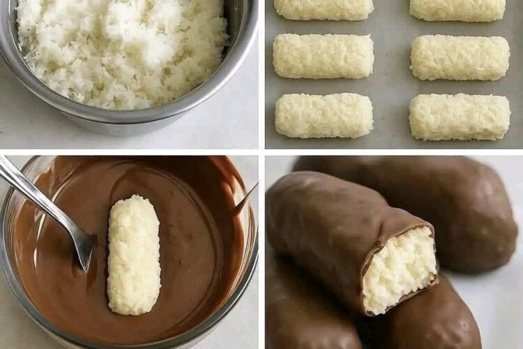 Barres de chocolat à la noix de coco faites maison