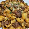 Pâtes Crémeuses au Bœuf Sauté