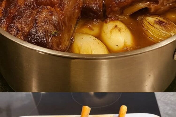 Souris d’agneau confite au miel et aux herbes